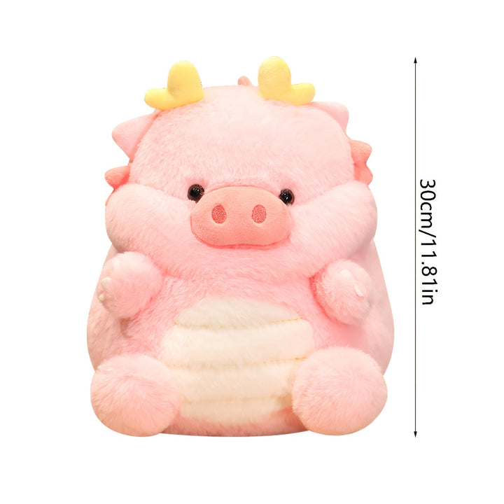 30cm/11.81in Cute Dinosaur Pig Plush Toy Adorable Stuffed Animal Soft Dino Piggy Toy Plushie Doll, New Year's Eve Gift, Good Luck Charm