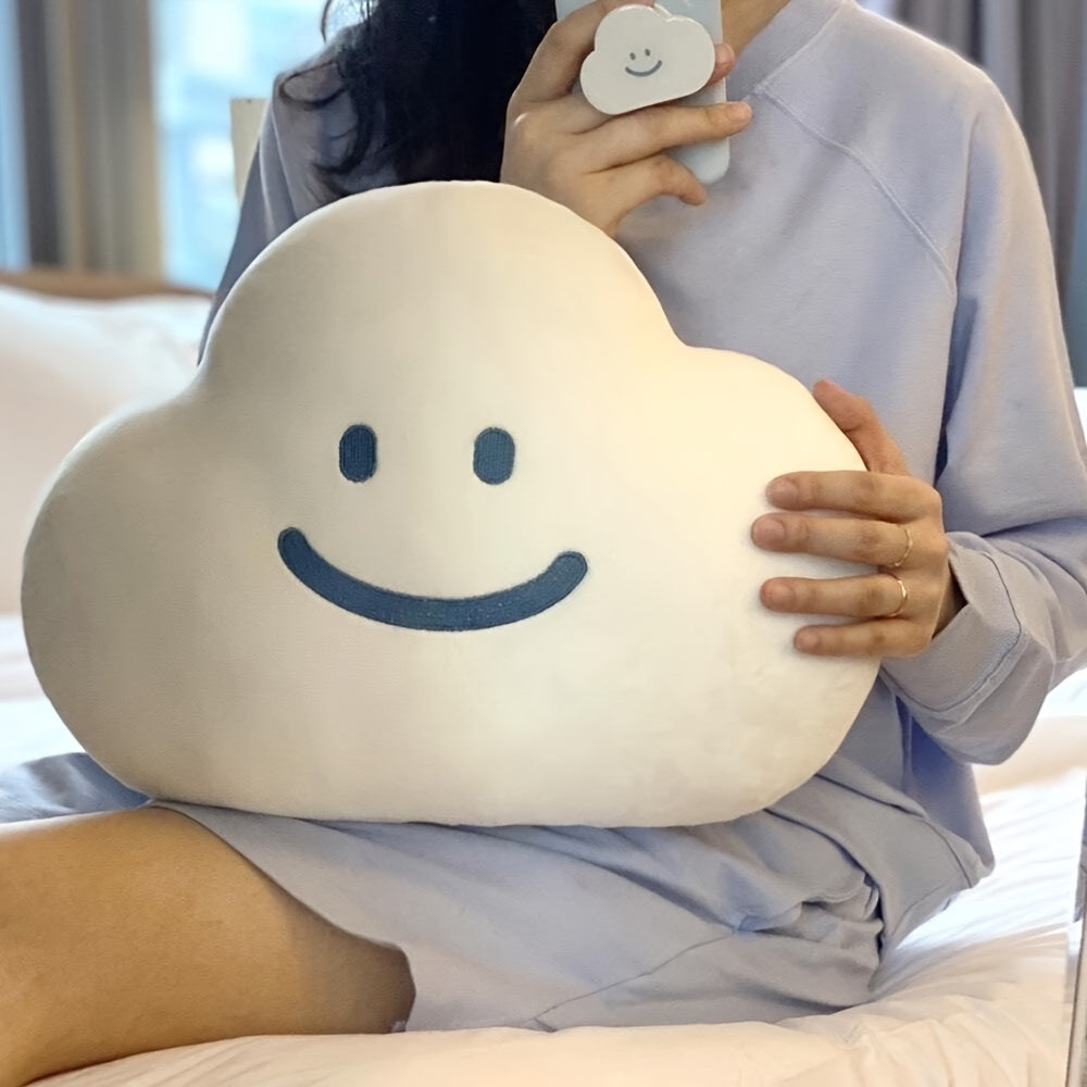 Adorable Cloud-Shaped Pillow Cushion for Head Protection - Soft, Lightweight White Sofa & Bedside Pad - Perfect Gift for Girls