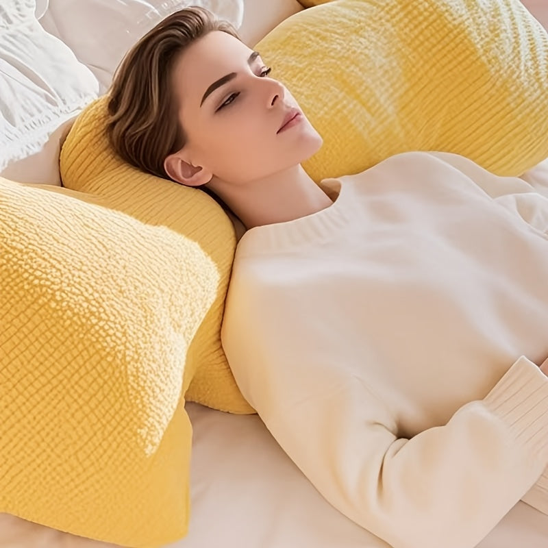 Versatile Cloud Wave Leg Pillow - Soft Polyester, Hand-Washable, Perfect for Bedroom & Living Room Decor