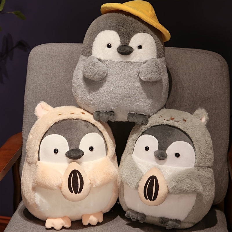 MOLUTIAN 25cm/9.84in Penguin Plush Toy, Soft Polyester Fiber Stuffed Animal, Fashionable Cosplay Doll, Cuddly Throw Pillow, Back Cushion, Perfect for Children, Xmas, Birthday, Halloween Gifts