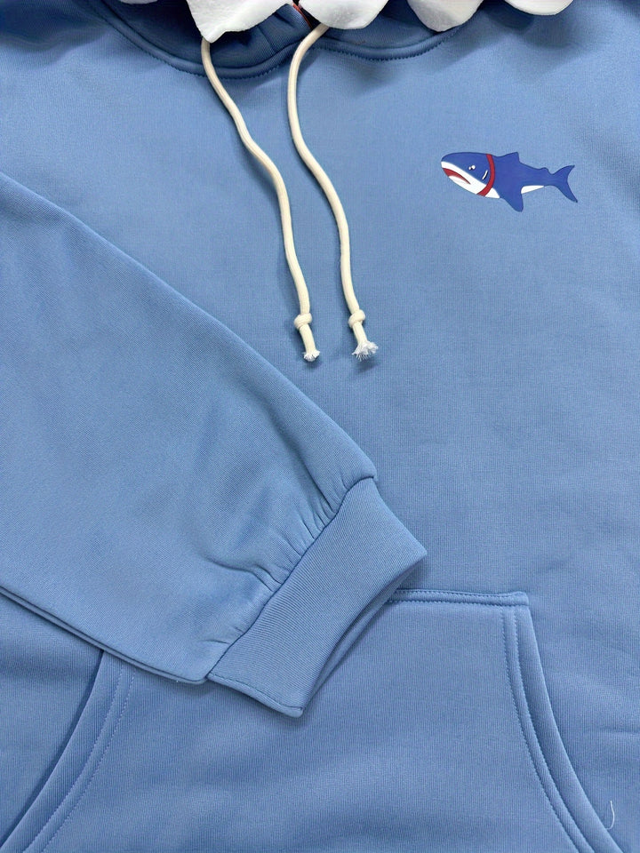Cozy Fleece-Lined Hoodie for Men & Women - Vintage American Style, Thick & Warm, Loose Fit with Pockets, Perfect for Fall/Winter, Cozy Hoodie