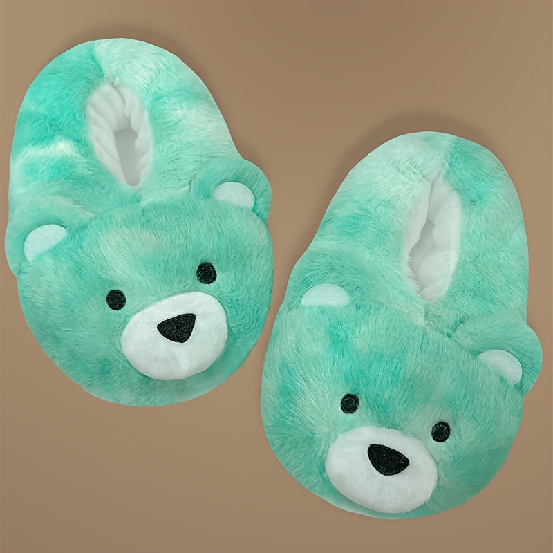 Funny Cartoon Fuzzy Novelty Slippers, Slip On Soft Sole Flat Non-slip Comfy Shoes, Winter Plush Home Warm Shoes