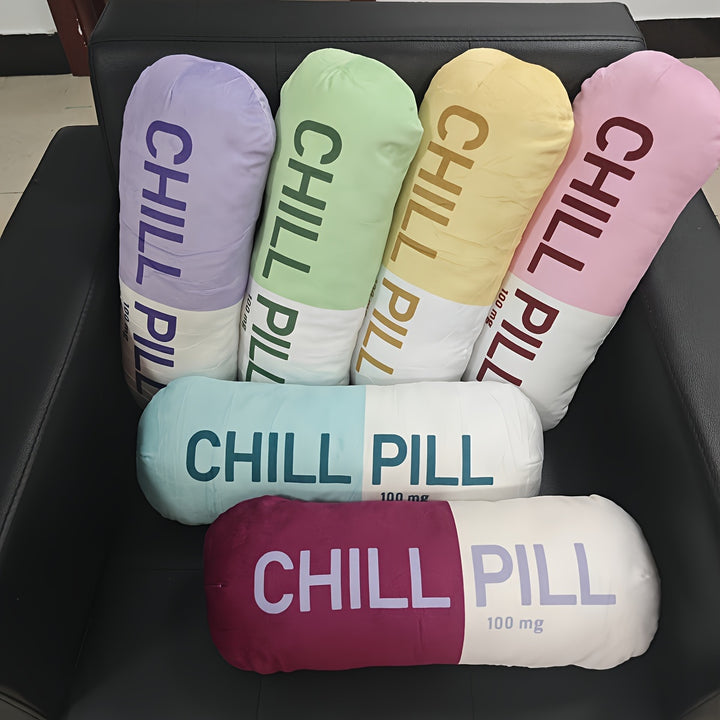 Chill Pill Pillow - Decorative Chill Pillows for Preppy Room Decor Home Decor - Funny Cushions, Seat Cushions, Footrests, Birthday Gifts for Teacher, Doctor, Nurse, Lawyer Student, Best Friend, Sister, Mother's Day Gifts, Easter Gifts