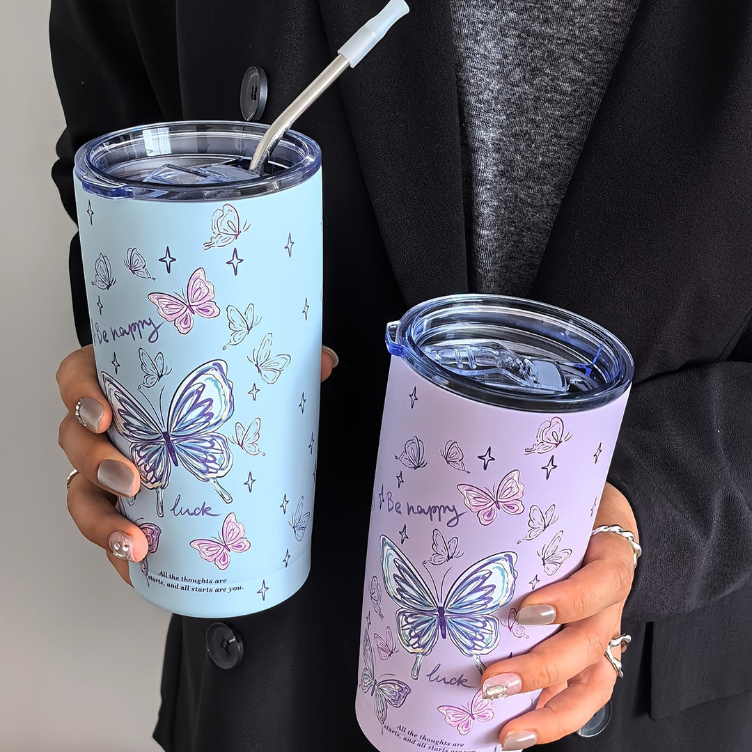 Cute Bow Bear 20Oz Stainless Steel Insulated Tumbler - Durable, Reusable, Multi-Purpose Travel Mug for Hot and Cold Beverages, Perfect for Camping, Outdoor Adventures, and Thoughtful Gifts - Straw Not Included