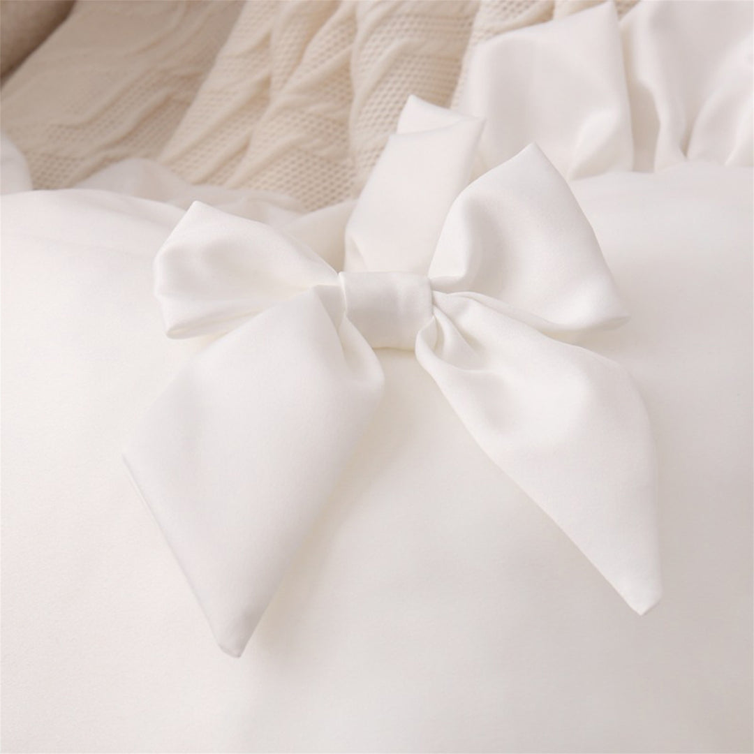 Heart Pillow Cover, Sweet Bow Valentine Day Pillow Cover Decorative Pillowcase Home Decor for Sofa Bedroom