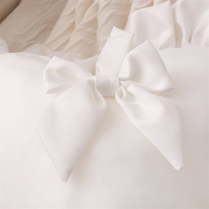 Heart Pillow Cover, Sweet Bow Valentine Day Pillow Cover Decorative Pillowcase Home Decor for Sofa Bedroom