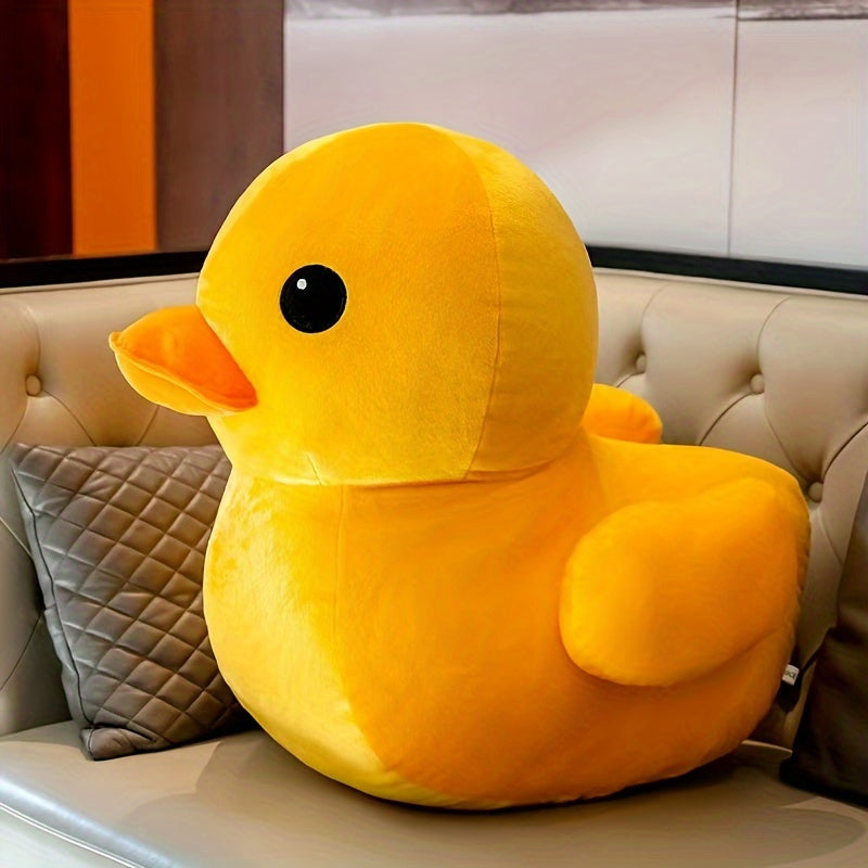 Soft Plush Big Yellow Duck Pillow Toy - Decorative Cushion for Bedroom or Living Room Sofa - New