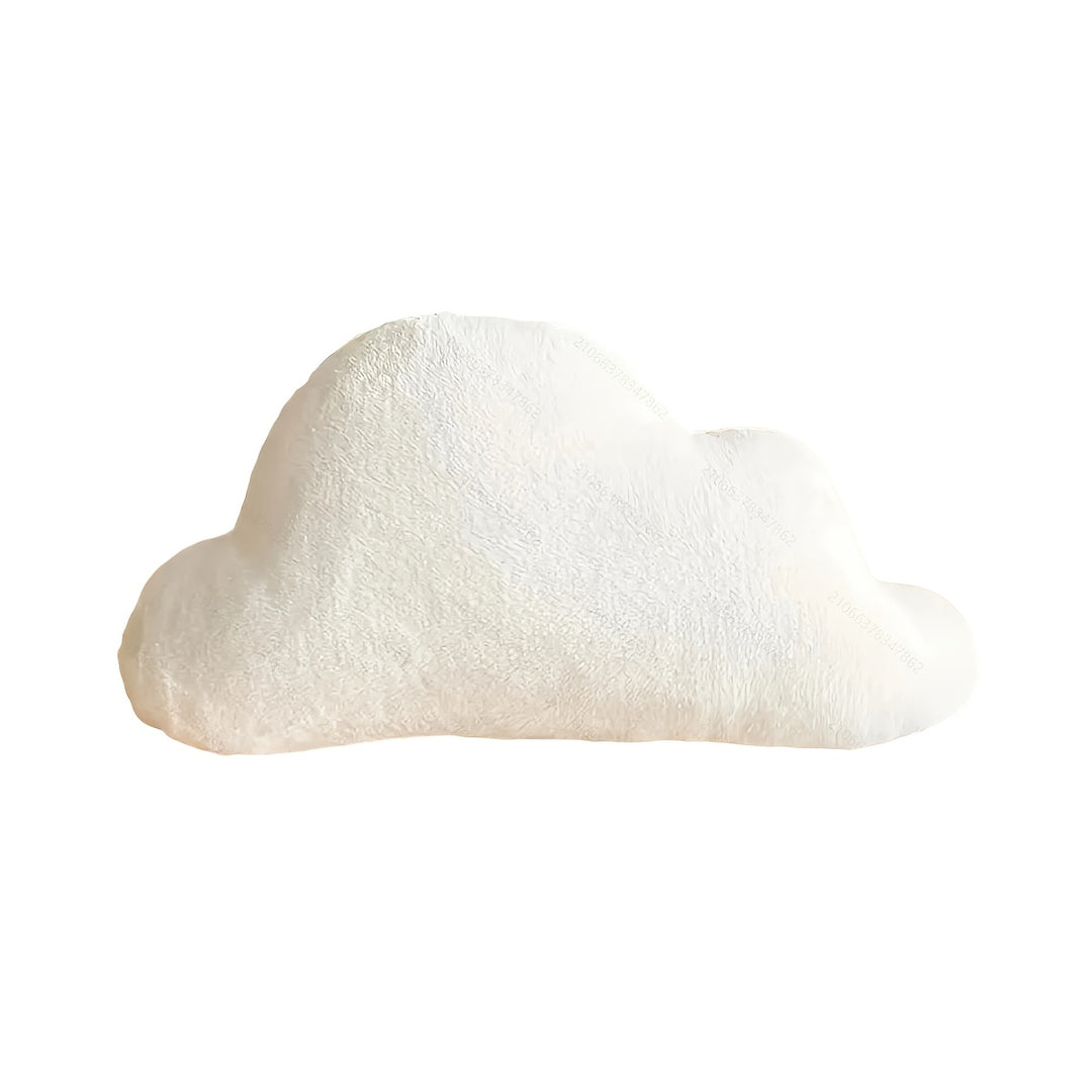 Soft Plush White Cloud-Shaped Throw Pillow - Cozy Geometric Design Seat Cushion for Bedroom, Office, or Car - Machine Washable Polyester Blend - Perfect Gift Idea for Home Decor, Decorative Pillows
