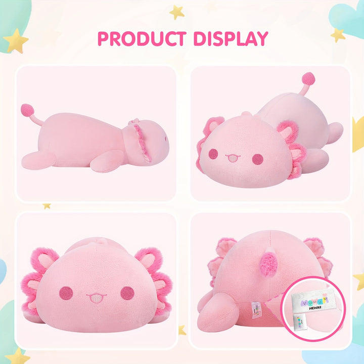 MeWaii 3Lbs Weighted Plush Axolotl, 22 Inches Large Weighted Plush Toy Multi-Item Party Favor Packs, Cute Soft Stuffed Animal, Plush Throw Pillow, Thanksgiving Gift Birthday Christmas Gift, Christmas Party Decor, Themed Gift, Birthday Gift