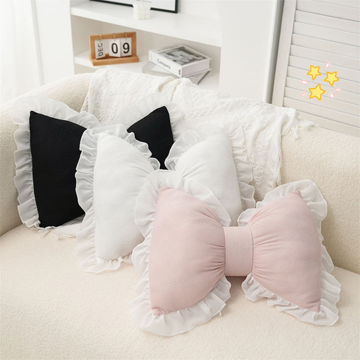 Bow Pillow Stuffed Bow Pillow Bow Shaped Throw Pillow Car Backrest Cushion Home Car Decoration