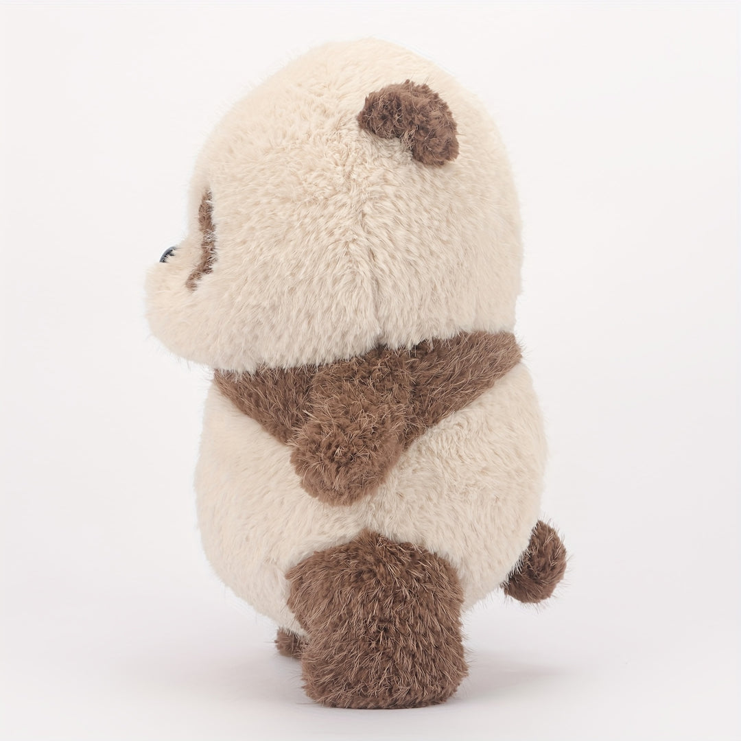 Adorable 13.77" Brown Panda Plush Toy - Soft, Cuddly Cartoon Bear with Fluffy Body & Standing Posture, Ideal Birthday & Holiday Gift for Boys & Girls, Perfect for Home Decoration, Stuffed Animals