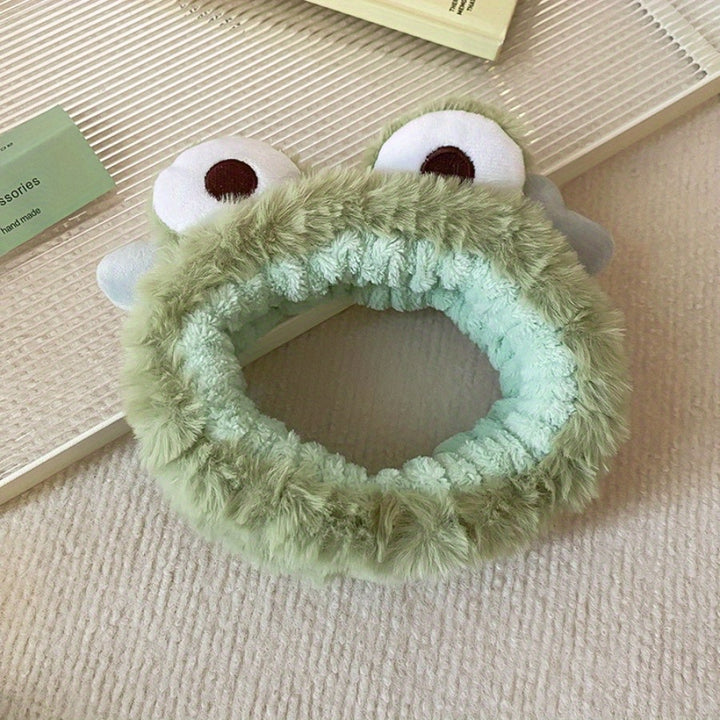 [Cute Frog Shaped Hair Band Stylish] Lovely Cartoon Frog Shaped Head Band Cute Plush Non Slip Hair Hoop Stylish Hair Accessories For Daily Uses