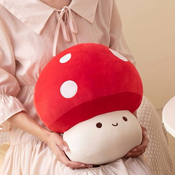1pc Soft Cartoon Mushroom Plush Throw Pillow – Cute Red & White Spotted Mushroom Design, Cozy Home Decor for Bed, Sofa, or Couch, Perfect Holiday Gift for Thanksgiving & Christmas, Sofa Accessory | Quality Stuffed Toy, Mushroom Decor