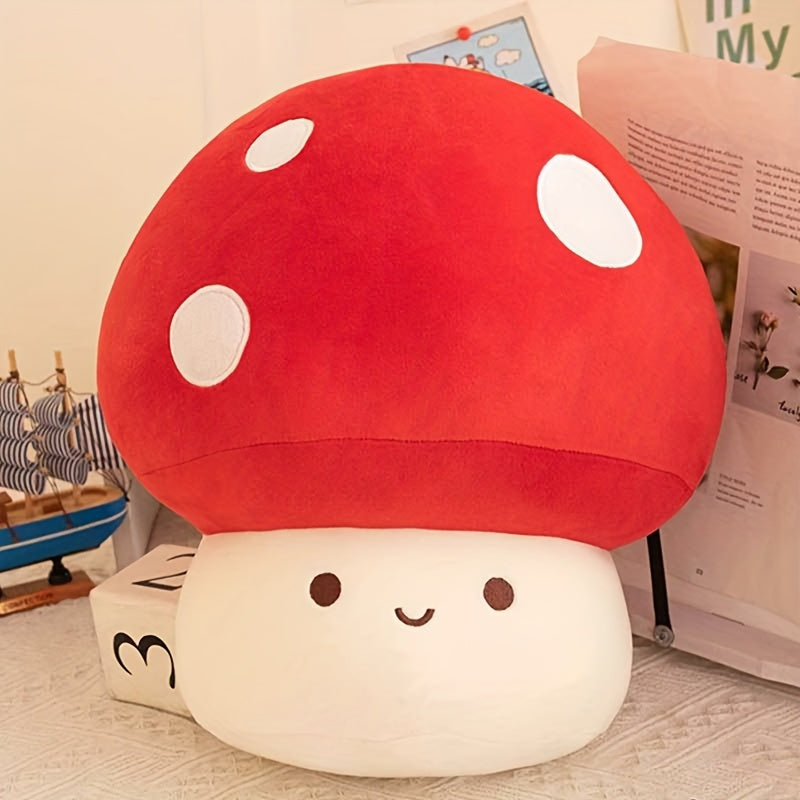 1pc Soft Cartoon Mushroom Plush Throw Pillow – Cute Red & White Spotted Mushroom Design, Cozy Home Decor for Bed, Sofa, or Couch, Perfect Holiday Gift for Thanksgiving & Christmas, Sofa Accessory | Quality Stuffed Toy, Mushroom Decor