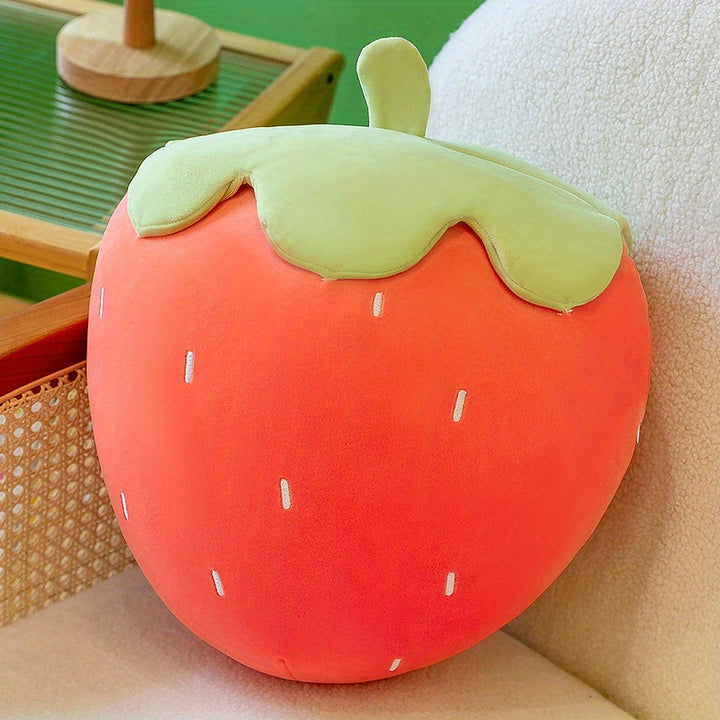 [1pc Cute Strawberry Throw Pillow] 1pc Cute Strawberry Throw Pillow Fruit Plush Toy Pillow For Living Room Office Home Decor Strawberry Pillow Flower Decorative Throw Pillow