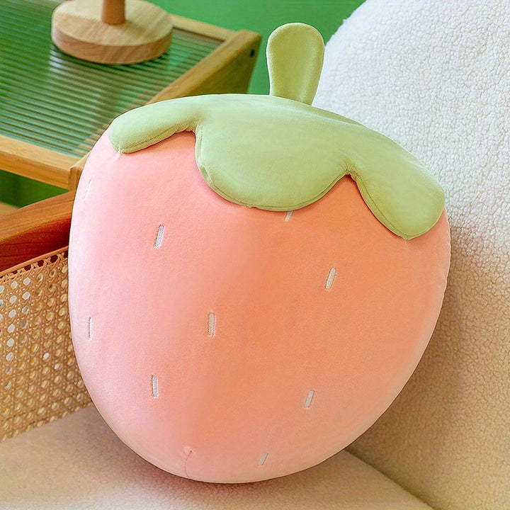 [1pc Cute Strawberry Throw Pillow] 1pc Cute Strawberry Throw Pillow Fruit Plush Toy Pillow For Living Room Office Home Decor Strawberry Pillow Flower Decorative Throw Pillow