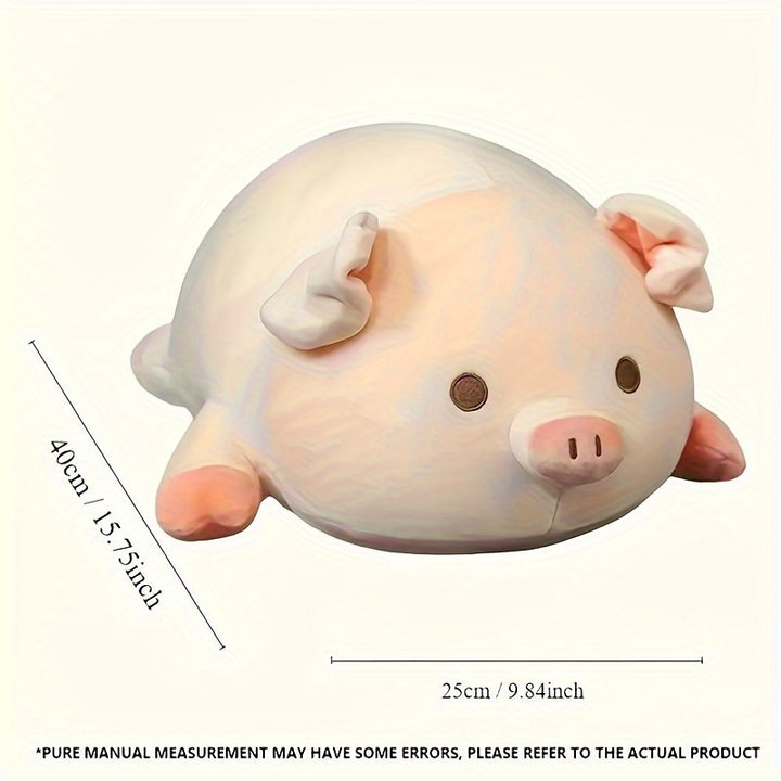 1pc Pink Pig Plush Toy - Soft Polyester Stuffed Animal, Cuddly Nursery & Playroom Decor, Educational and Comforting Gift for Birthdays & Holidays