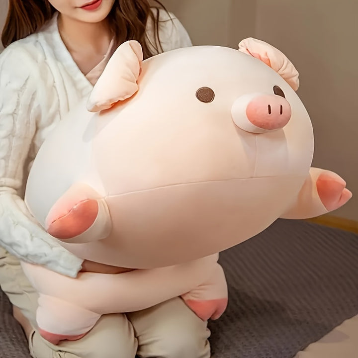 1pc Pink Pig Plush Toy - Soft Polyester Stuffed Animal, Cuddly Nursery & Playroom Decor, Educational and Comforting Gift for Birthdays & Holidays