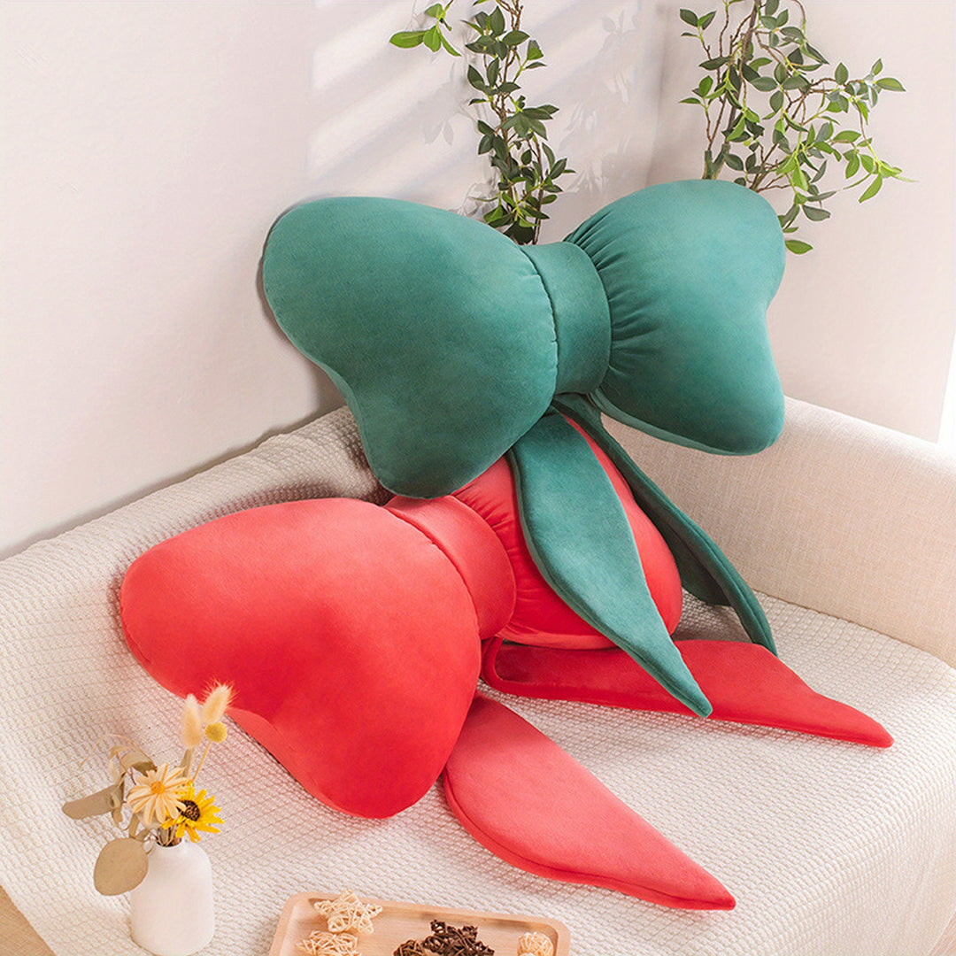 Bow Shape Throw Pillow Cute Soft Sofa Cushion Back Support Stuffed Toy for Bedroom Couch Office Home Decoration