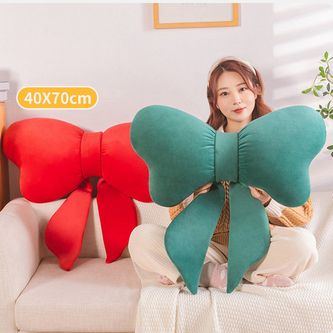 Bow Shape Throw Pillow Cute Soft Sofa Cushion Back Support Stuffed Toy for Bedroom Couch Office Home Decoration