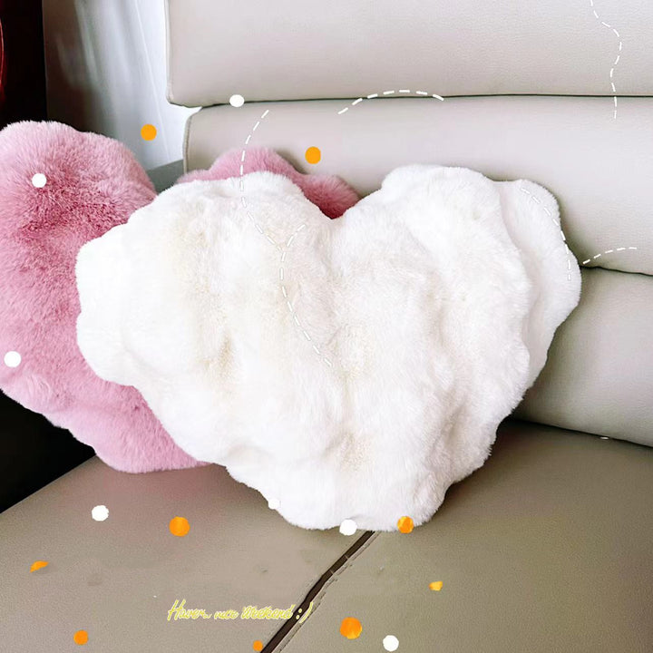Valentines Day Heart Shaped Pillow 20 Inches Heart Decorative Throw Pillows Faux Fur Love Pillows Cute Pillow Valentines Day Decorations Wedding Decor Living Room Bedroom Nursery Decor