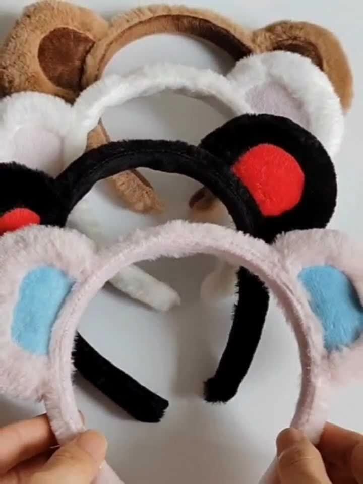 Cute Plush Bear Ear Headband - Soft Synthetic Fabric, Animal-Themed Hair Accessory for Women & Girls, Perfect Birthday Gift