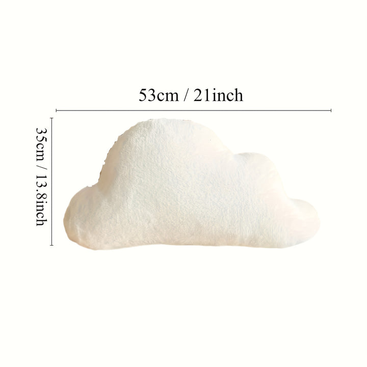 Soft Plush White Cloud-Shaped Throw Pillow - Cozy Geometric Design Seat Cushion for Bedroom, Office, or Car - Machine Washable Polyester Blend - Perfect Gift Idea for Home Decor, Decorative Pillows