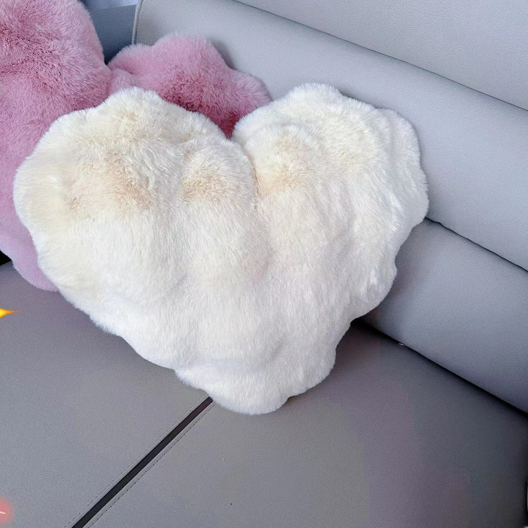 Valentines Day Heart Shaped Pillow 20 Inches Heart Decorative Throw Pillows Faux Fur Love Pillows Cute Pillow Valentines Day Decorations Wedding Decor Living Room Bedroom Nursery Decor