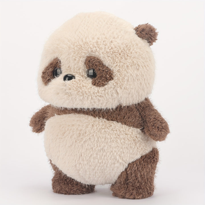 Adorable 13.77" Brown Panda Plush Toy - Soft, Cuddly Cartoon Bear with Fluffy Body & Standing Posture, Ideal Birthday & Holiday Gift for Boys & Girls, Perfect for Home Decoration, Stuffed Animals