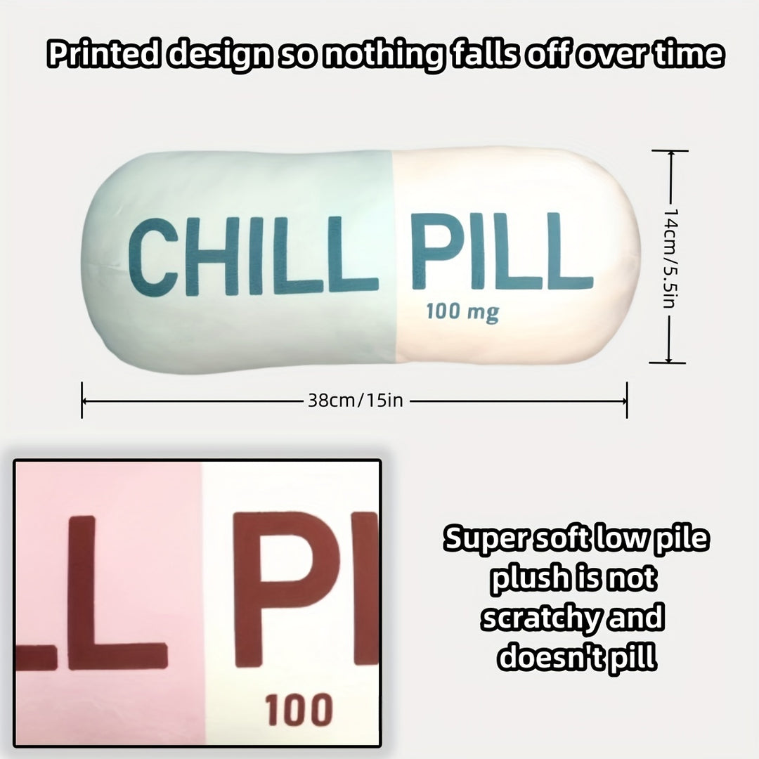 Chill Pill Pillow - Decorative Chill Pillows for Preppy Room Decor Home Decor - Funny Cushions, Seat Cushions, Footrests, Birthday Gifts for Teacher, Doctor, Nurse, Lawyer Student, Best Friend, Sister, Mother's Day Gifts, Easter Gifts