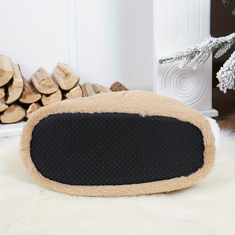 Velvet Rabbit Plush Shoes Women's Slippers Winter Home Shoes Halloween Cartoon Funny Novelty Warm Comfortable Autumn and Winter Indoor Slippers Non-Slip Fabric Sole Household Slides