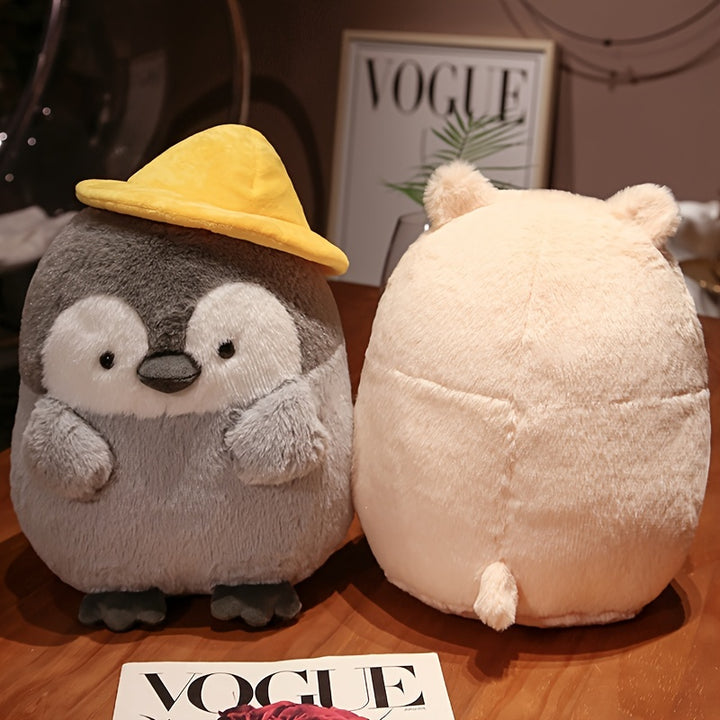 MOLUTIAN 25cm/9.84in Penguin Plush Toy, Soft Polyester Fiber Stuffed Animal, Fashionable Cosplay Doll, Cuddly Throw Pillow, Back Cushion, Perfect for Children, Xmas, Birthday, Halloween Gifts
