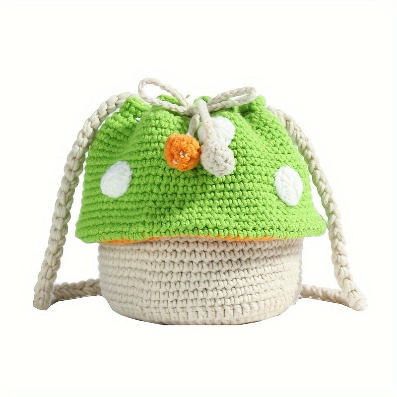 Cute - Small - Exquisite Mushroom Special Fire Small Bag Material Package Weaving Homemade Crochet Cross Shoulder Bag for Women Finished Product