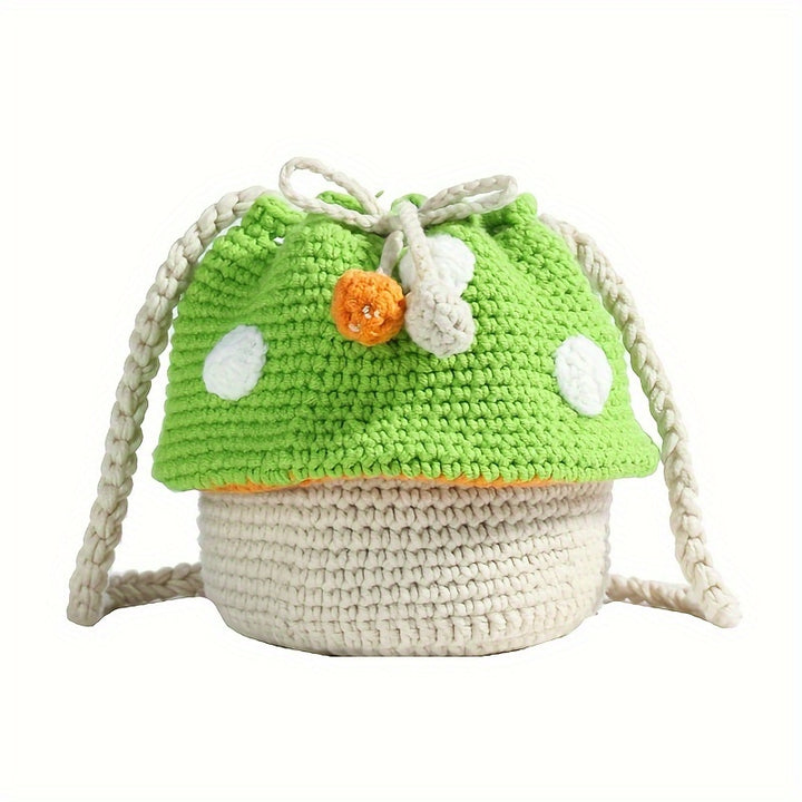 Cute - Small - Exquisite Mushroom Special Fire Small Bag Material Package Weaving Homemade Crochet Cross Shoulder Bag for Women Finished Product