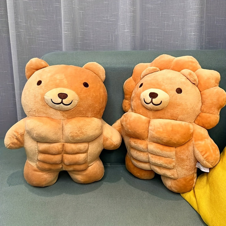 [11.8" Soft Teddy Bear Plush] Adorable 11.8" Muscle Teddy Bear Plush Toy - Soft, Cuddly Stuffed Animal Pillow for Youngsters & Adults - Perfect for Christmas, Birthday Gifts
