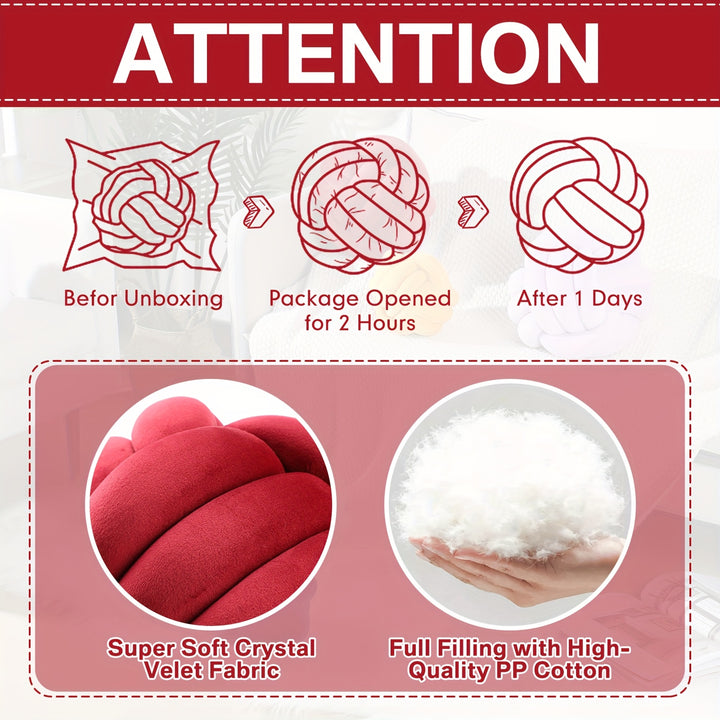2pcs Plush Knot Ball Pillows Decorative Round Throw Knotted Pillows Aesthetic Stuffed Pillows For Stress Relieving Bed Sofa Bedroom Decoration