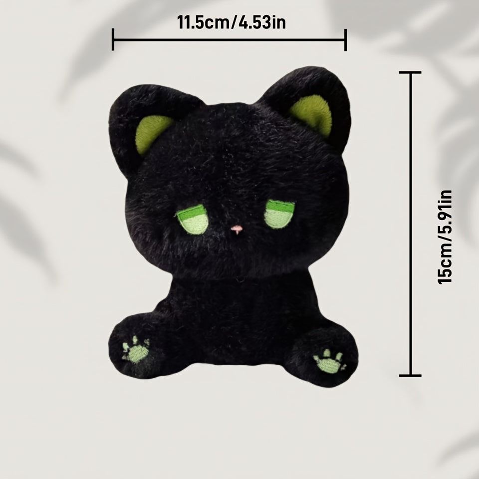 Cute Soft Plush Doll Bear Decorations - Black Green Eyes Kitten, Blue & Pink Bear, Rabbit with Blue Eyes | Grey/White/Pink/Black | Fluffy Fabric Home Decor for Living Room, Bedroom, Birthday & Christmas Party, Bedroom Decoration | Plush with Ears | Cuddly
