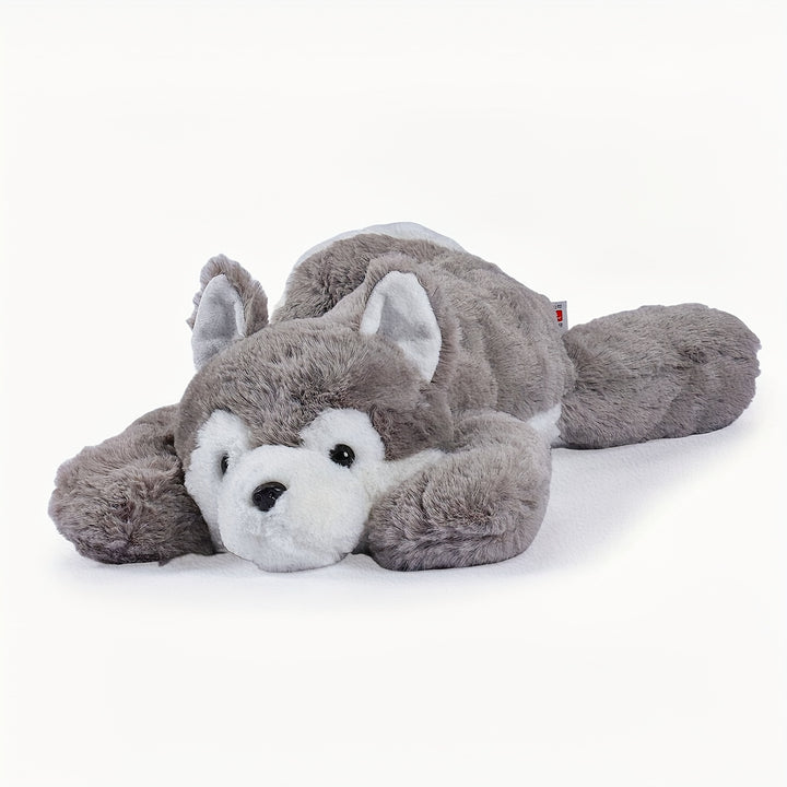 2 LB Weighted Stuffed Animals 40cm/20 inch Giant Stuffed Animal Soft Polar Bear Plush Toys Cute Grey Husky Doll Toy Kawaii Plushies for Christmas Gift Birthday Gift Home Decoration