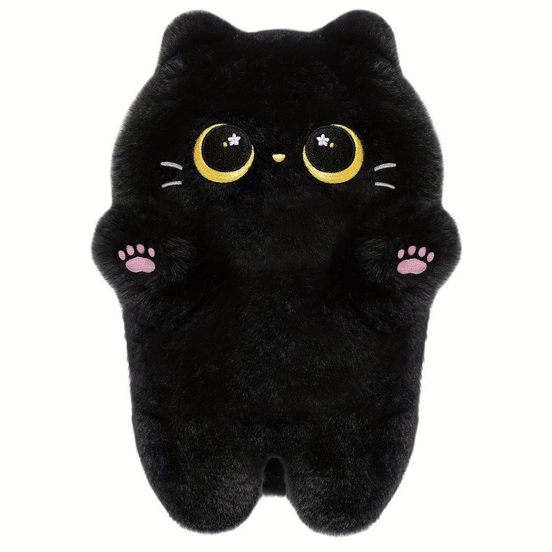 MeWaii 9 Inch Black Cat Plush Heating Pad - Microwaveable & Cordless Cozy Throw Pillow for Cold Relax, Soft Polyester Stuffed Animal with Cute Design, Perfect Gift for Christmas, Birthdays, Weddings, Thanksgiving & New Year, Holiday Party Favor | Playful
