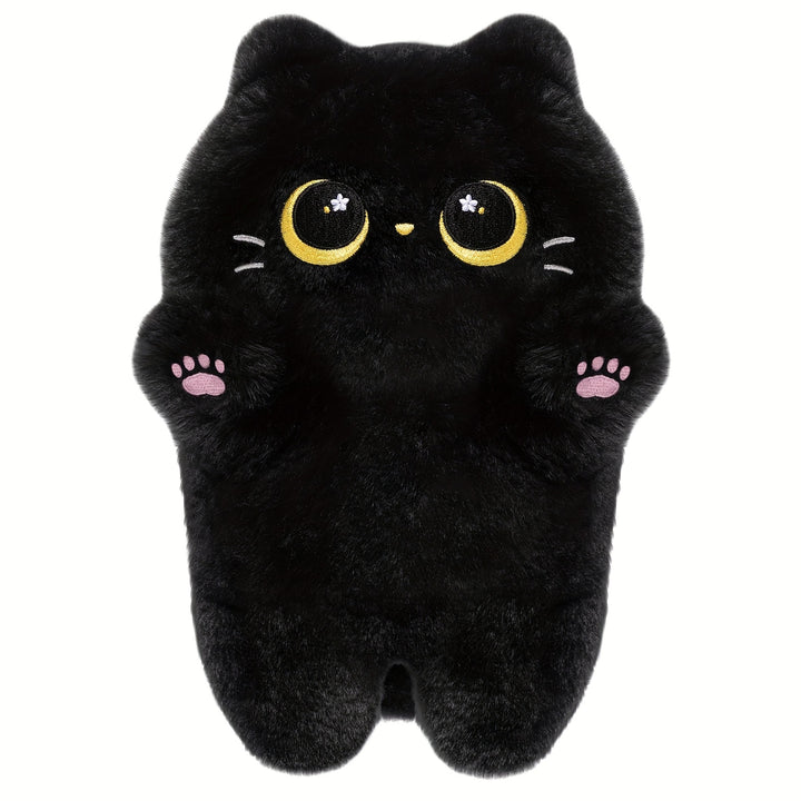 MeWaii 9 Inch Black Cat Plush Heating Pad - Microwaveable & Cordless Cozy Throw Pillow for Cold Relax, Soft Polyester Stuffed Animal with Cute Design, Perfect Gift for Christmas, Birthdays, Weddings, Thanksgiving & New Year, Holiday Party Favor | Playful