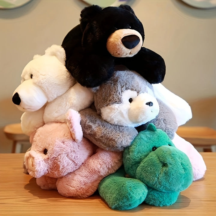2 LB Weighted Stuffed Animals 40cm/20 inch Giant Stuffed Animal Soft Polar Bear Plush Toys Cute Grey Husky Doll Toy Kawaii Plushies for Christmas Gift Birthday Gift Home Decoration