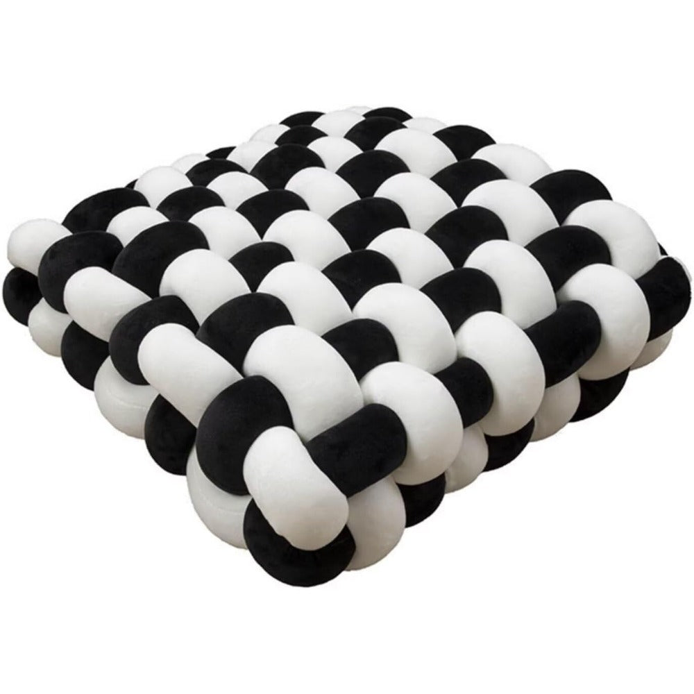 Shademart 2 Pcs 12'' X 12'' Knot Pillow Soft Throw Pillow Home Decoration Cushion Square Office Knotted Plush Throw Cushion for Living Room Bedroom Sofa Couch Living Room Decor
