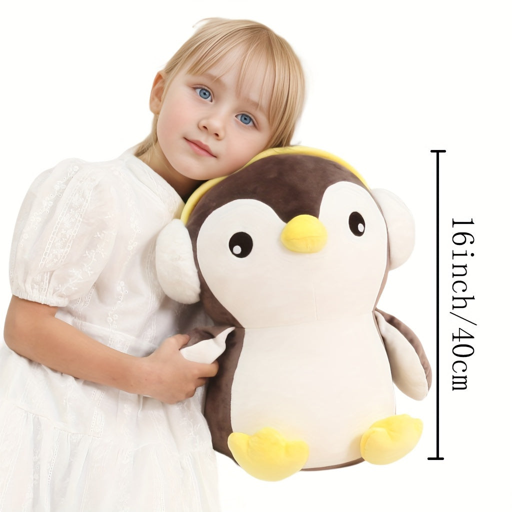 16Inch Cute Big Penguin Plush Toy Soft Hugging Pillow, Large Penguin Stuffed Animals Winter Penguin Plushies Gift for Youngsters Boy Girls Birthday Easter