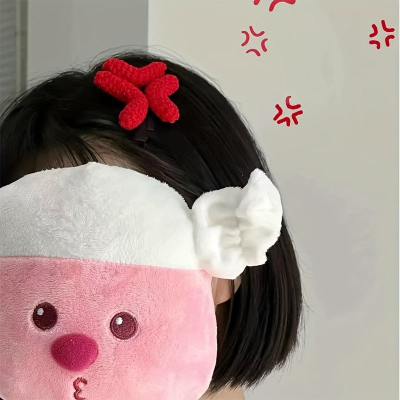 [Simple Cute Angry Expression Hair Clip] Cute Plush Angry Expression Hair Clip - Fun Cartoon Duckbill Barrette for Women, Solid Color, Simple & Chic