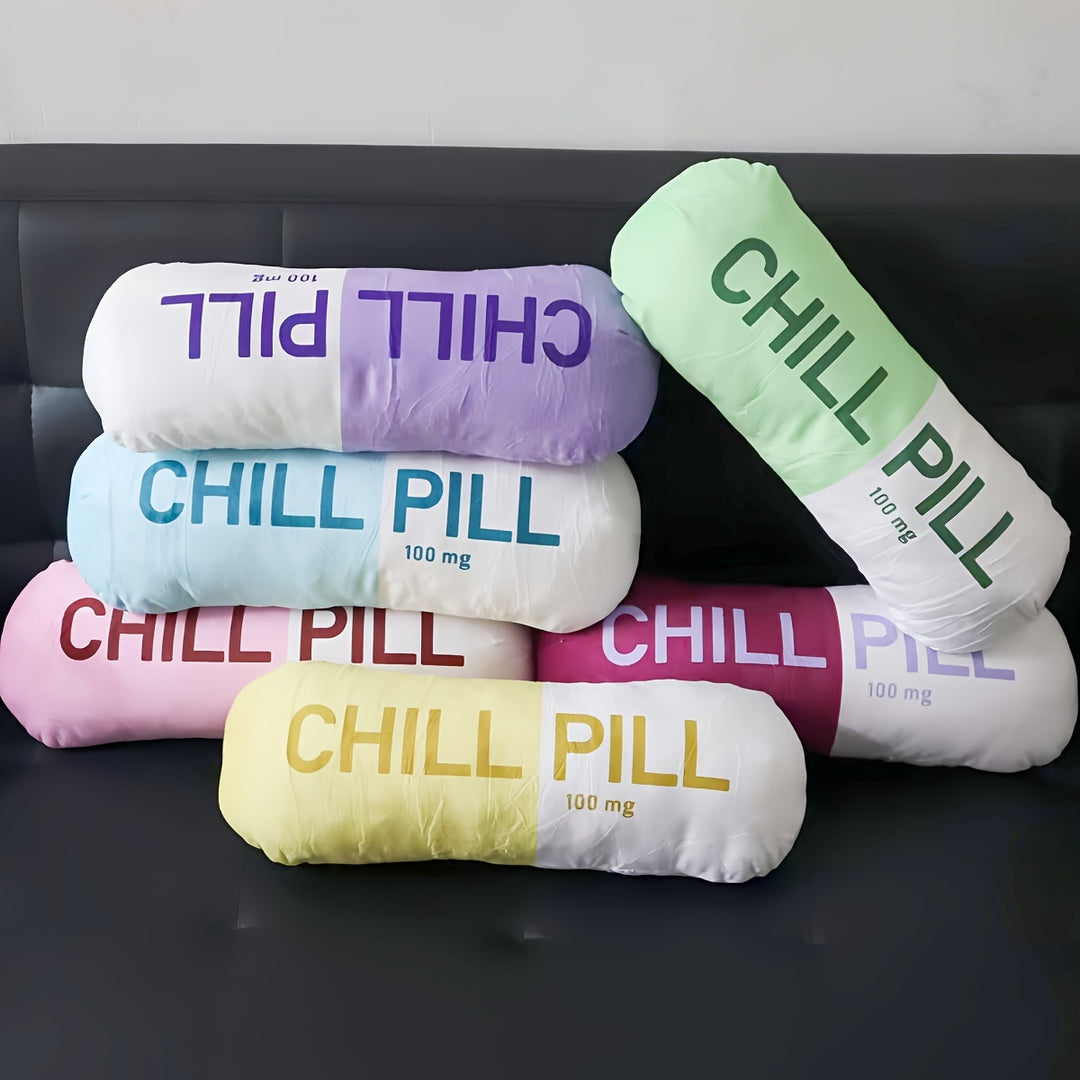 Chill Pill Pillow - Decorative Chill Pillows for Preppy Room Decor Home Decor - Funny Cushions, Seat Cushions, Footrests, Birthday Gifts for Teacher, Doctor, Nurse, Lawyer Student, Best Friend, Sister, Mother's Day Gifts, Easter Gifts