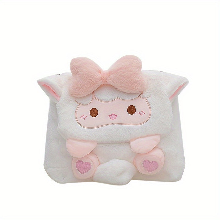 Adorable Cartoon Sheep Backpack - Soft, Fluffy, Lightweight with Removable Strap, Zipper Closure, Polyester Lining, Hand Washable, Perfect for School & Casual Use, School Backpack | Playful Design | Lightweight Backpack