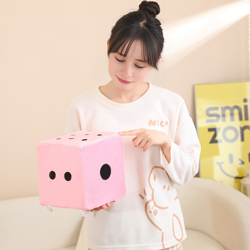 Cute and Soft Dice Plush Pillow Kawaii Cozy Pillow Adorable Creative Cushion New Personality Modern Design Pillow Holiday Party Home Decor Holiday Easter and Birthday Gifts for Friends and Family