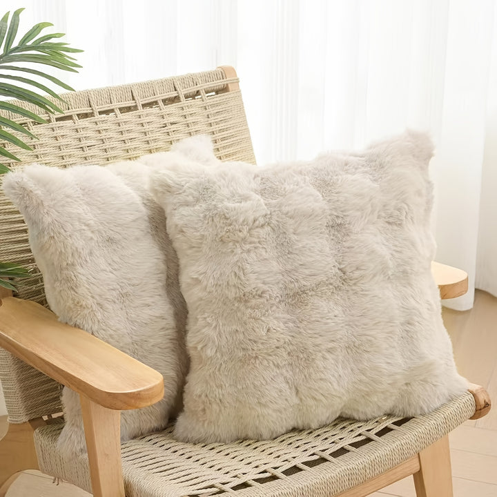A Pair of Plush Pillow Covers, Each 17X17 Inches Thick, Designed to Be Soft Decorative Cushions for Sofas And Bedrooms.