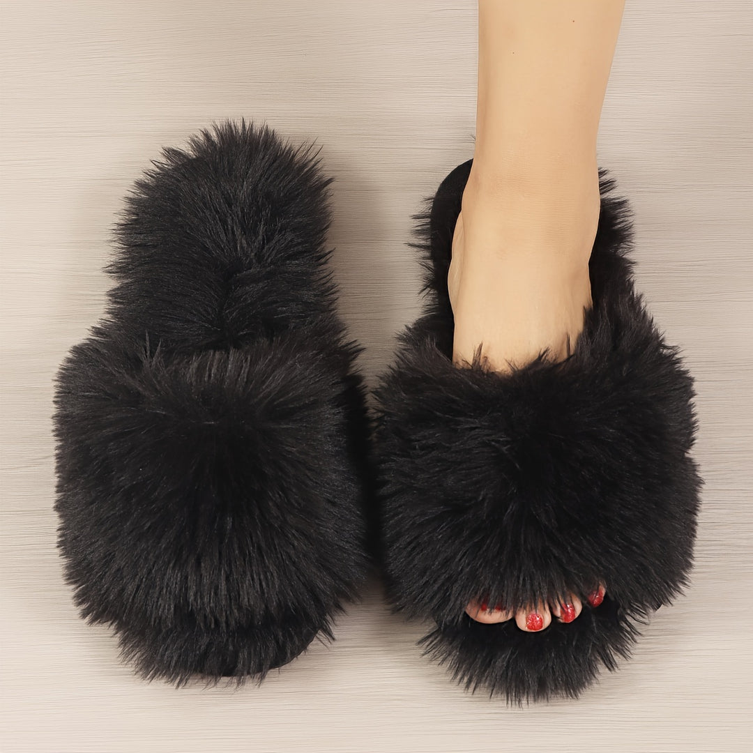 [All Seasons Cozy Plush Slippers] Women'S Plush Slippers for All Seasons, Cozy Indoor Footwear with a Stylish And Minimalist Design.