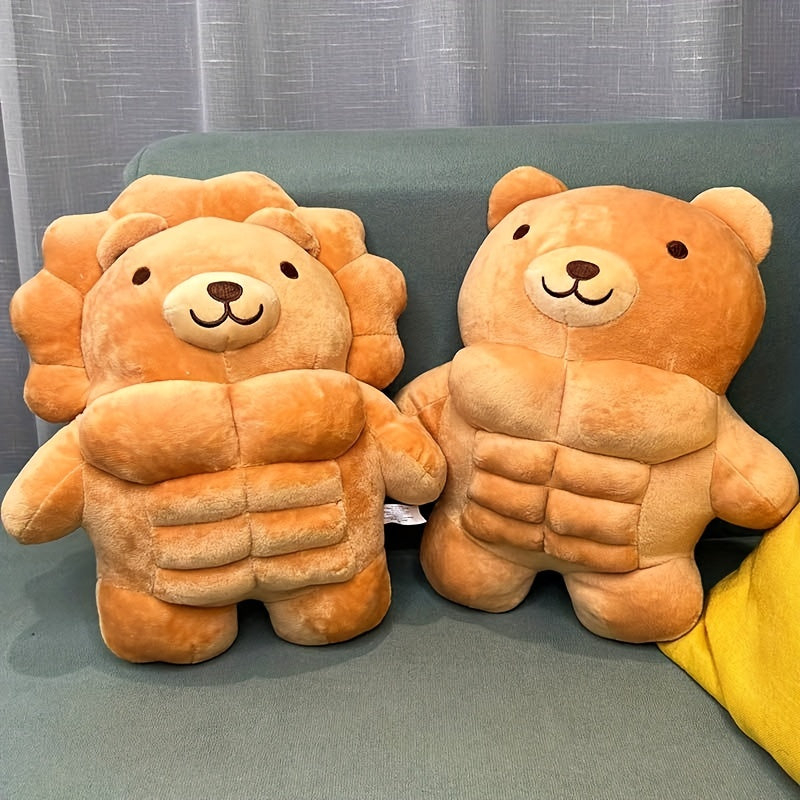 [11.8" Soft Teddy Bear Plush] Adorable 11.8" Muscle Teddy Bear Plush Toy - Soft, Cuddly Stuffed Animal Pillow for Youngsters & Adults - Perfect for Christmas, Birthday Gifts